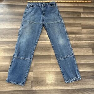 DICKIES Distressed Double Knee Workwear Blue Jeans Men's Sz 34x36